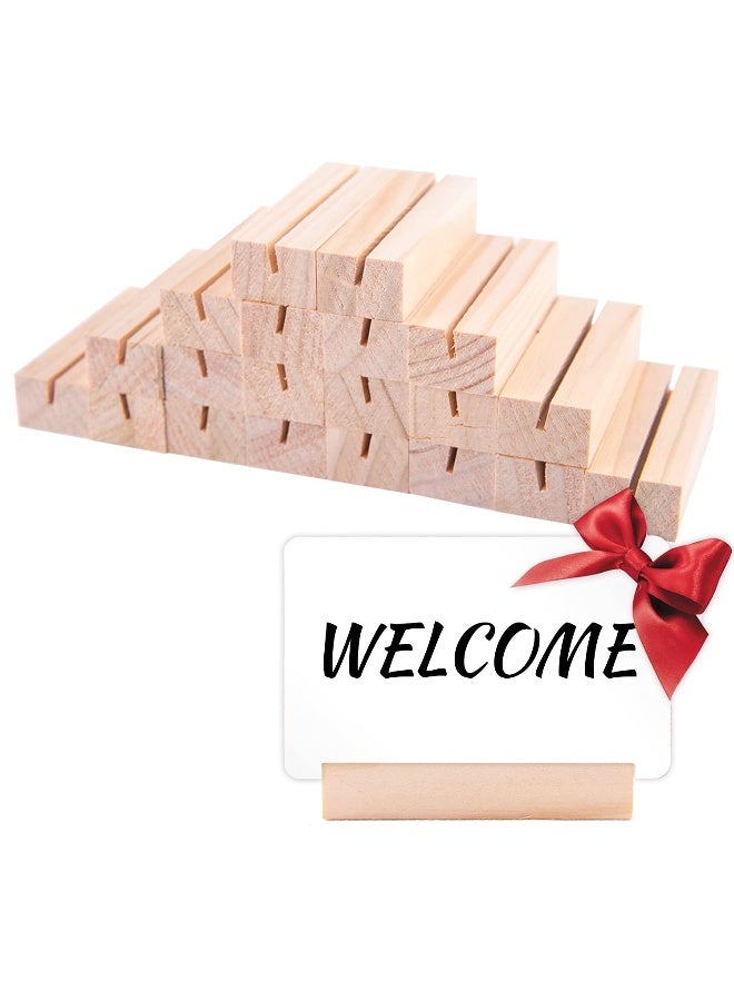 WXJ13 20PCS Wood Place Card Holders Wood Table Number Stands Wood Name Card Holders for Tables Table Sign Stand Picture Holder Acrylic Sign Holders for Wedding Dinner Home Party Events Decoration（Square） - Image 1